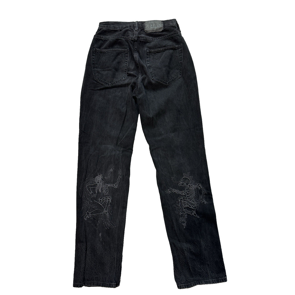 American Eagle x GOLGO Day of the Dead Skeleton Jeans Athletic Loose 29x30 REAR
